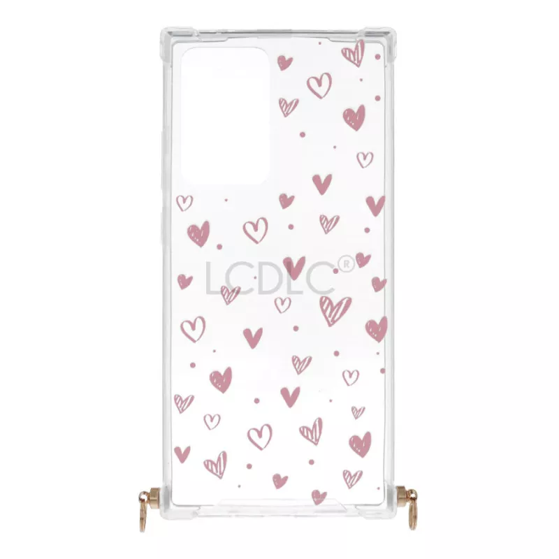 Funda Silicona Colgante Corazones para Samsung Galaxy Note 20 Ultra