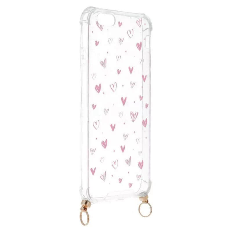 Funda Silicona Colgante Corazones para iPhone 6