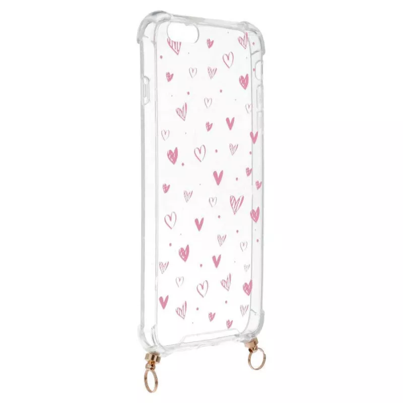 Funda Silicona Colgante Corazones para iPhone 6 Plus