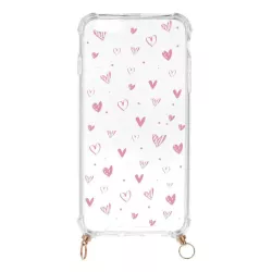 Funda Silicona Colgante Corazones para iPhone 6 Plus