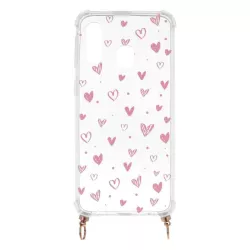 Funda Silicona Colgante Corazones para Samsung Galaxy A40