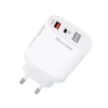Cargador de carga rápida doble entrada USB y tipo C