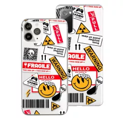 Funda Dibujo - Stickers Warning