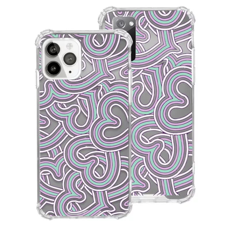 Funda Espejo Dibujo - Corazones Retro