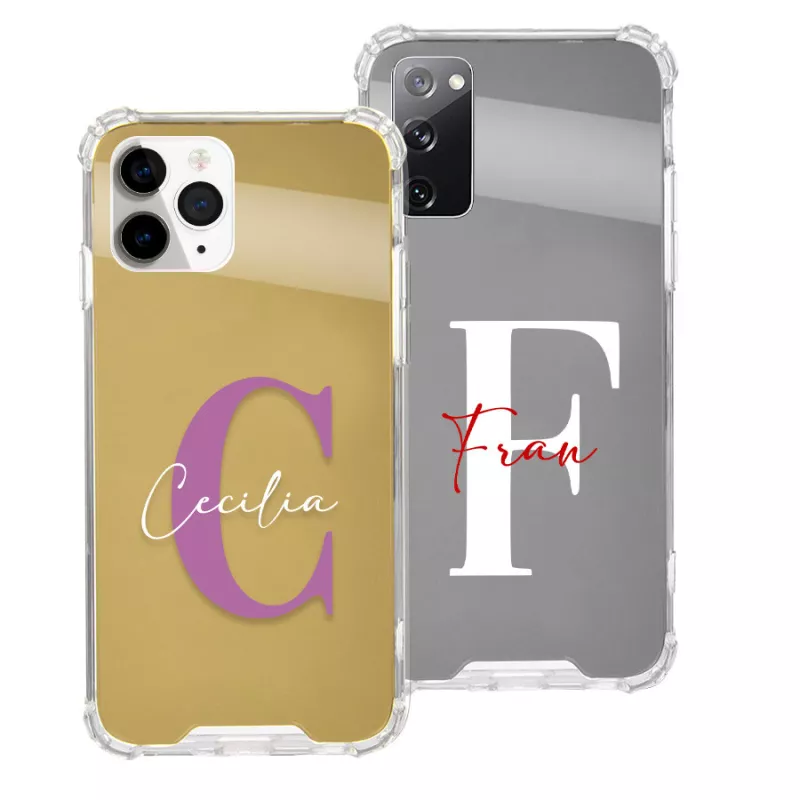 Funda espejo Inicial Con Nombre Horizontal - Edición Limitada