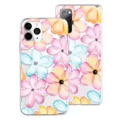 Funda dibujo - Flores acuarela multicolor