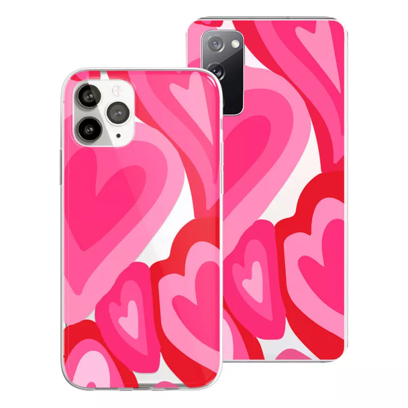 Funda Dibujo Estampado Corazones Indie