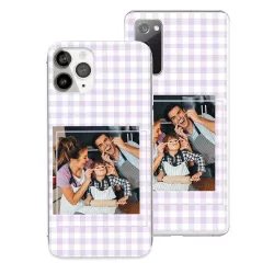 Funda Día De La Madre Personalizada - Cuadros Vichy Lilas