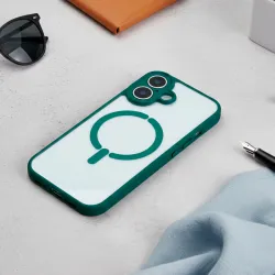 Funda Bumper Compatible con Magsafe con Cubre cámara para iPhone 16