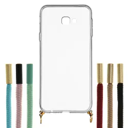 Funda Silicona Colgante Transparente para Samsung Galaxy J4 Plus