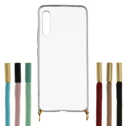 Funda Silicona Colgante Transparente para Samsung Galaxy A90 5G