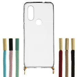 Funda Silicona Colgante Transparente para Motorola One Vision