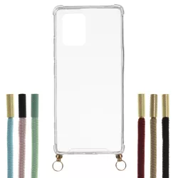 Funda Silicona Colgante Transparente para Samsung Galaxy A91